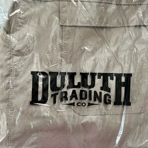 Duluth Trading Co Khaki Dry-on-the-fly cargo shorts; size 10